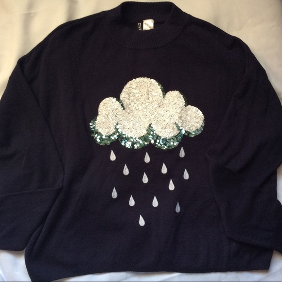 H\u0026M | Sweaters | Hm Navy Cotton Sequin 